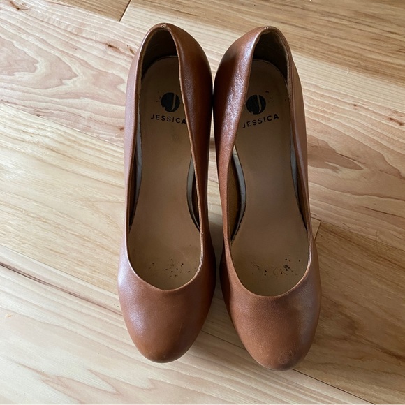 Camel Brown Jessica Simpson Heels Size 7.5 - Picture 3 of 6